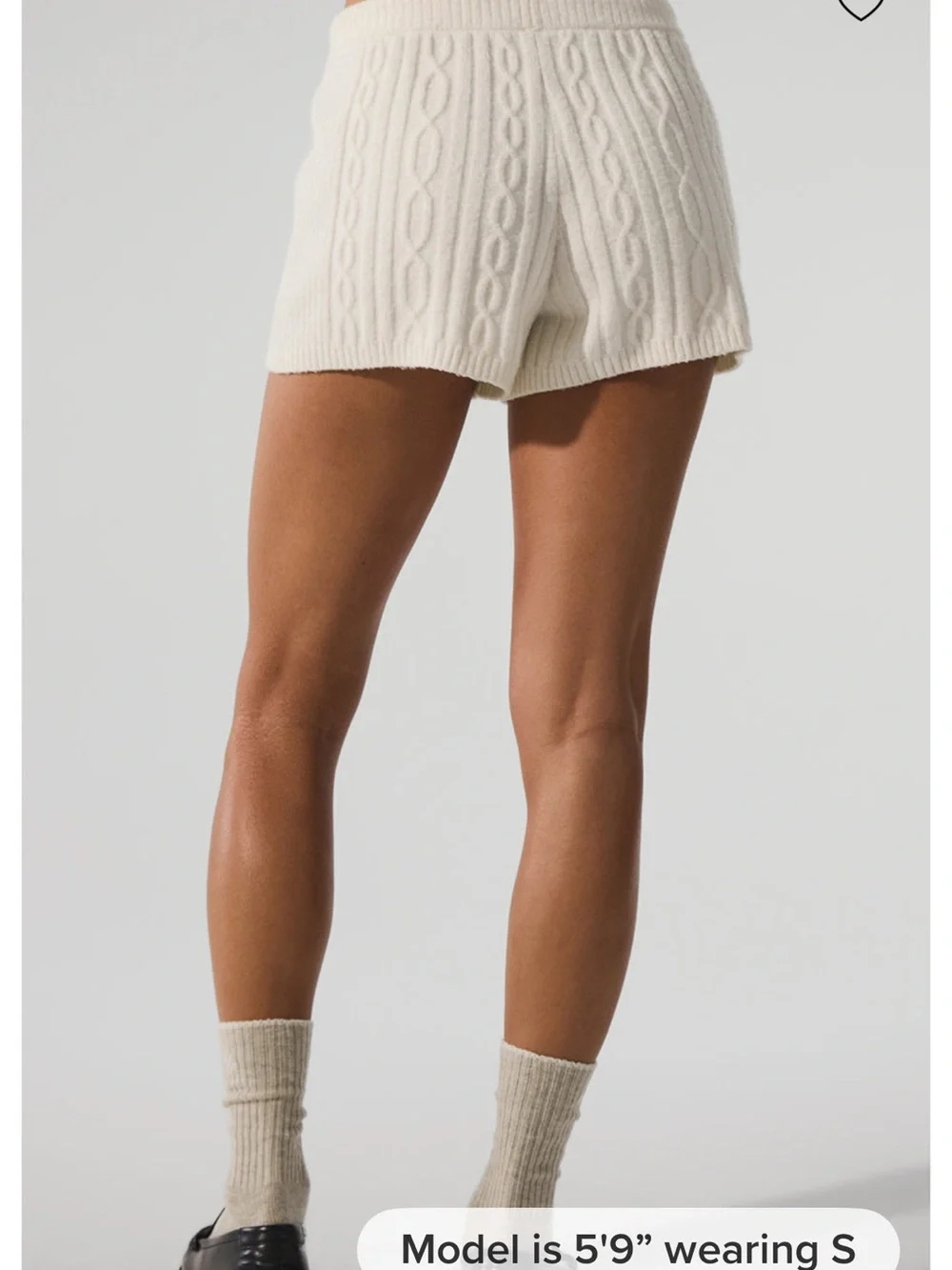 Alo Yoga Cable Knit Winter Bliss Hoodie + Short Set - Ivory